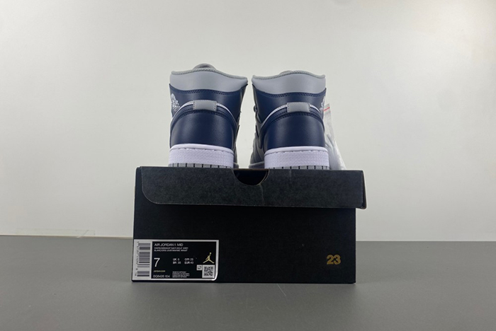 Jordan 1 Mid Wolf Grey Midnight Navy Men