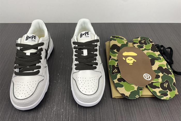 A Bathing Ape Bape SK8 Sta White Silver