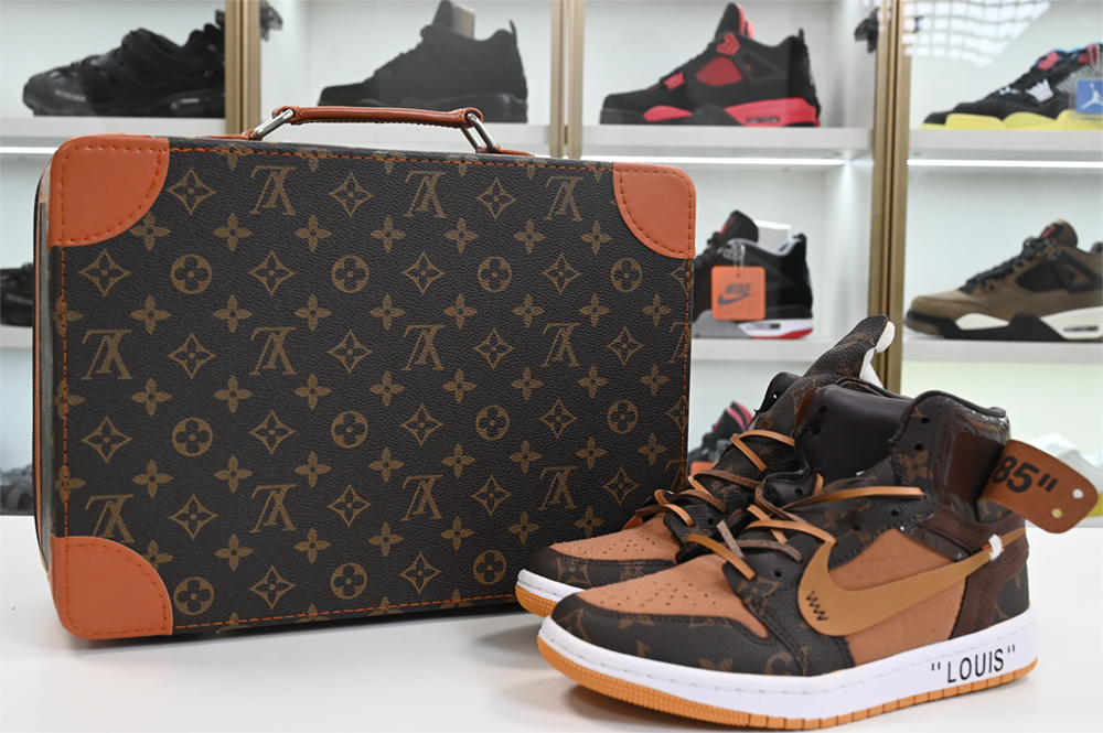 Louis V x Off-White x Air Jordan 1 Customs MENS AQ0818-158