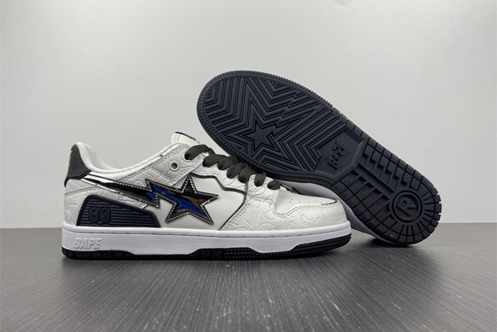 A Bathing Ape Bape SK8 Sta White Silver