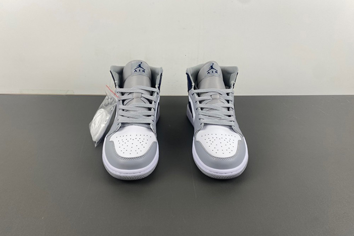 Jordan 1 Mid Wolf Grey Midnight Navy Men