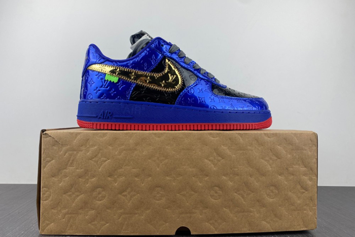 Louis V x Nike Air Force LV Black/Blue/Gold