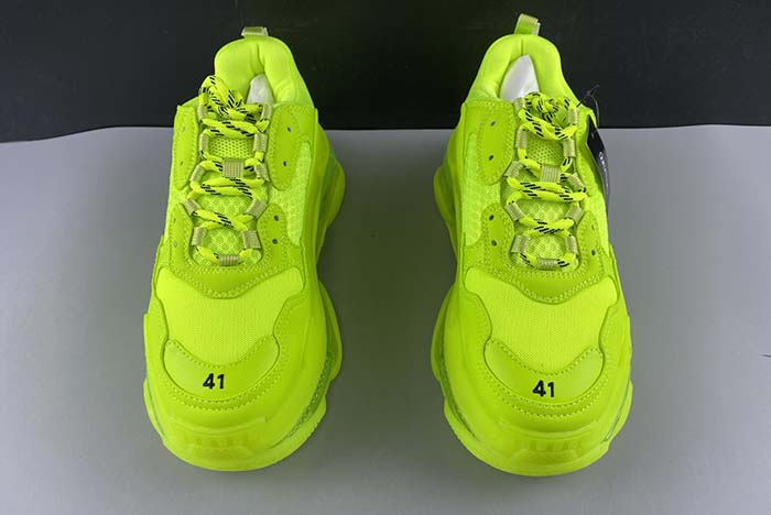 BALENCIAGA TRIPLE S CLEAR SOLE L.FREE DOU.FOAM/NOT WASHED SO FLUO YELLOW 541624 W2FF1 5842