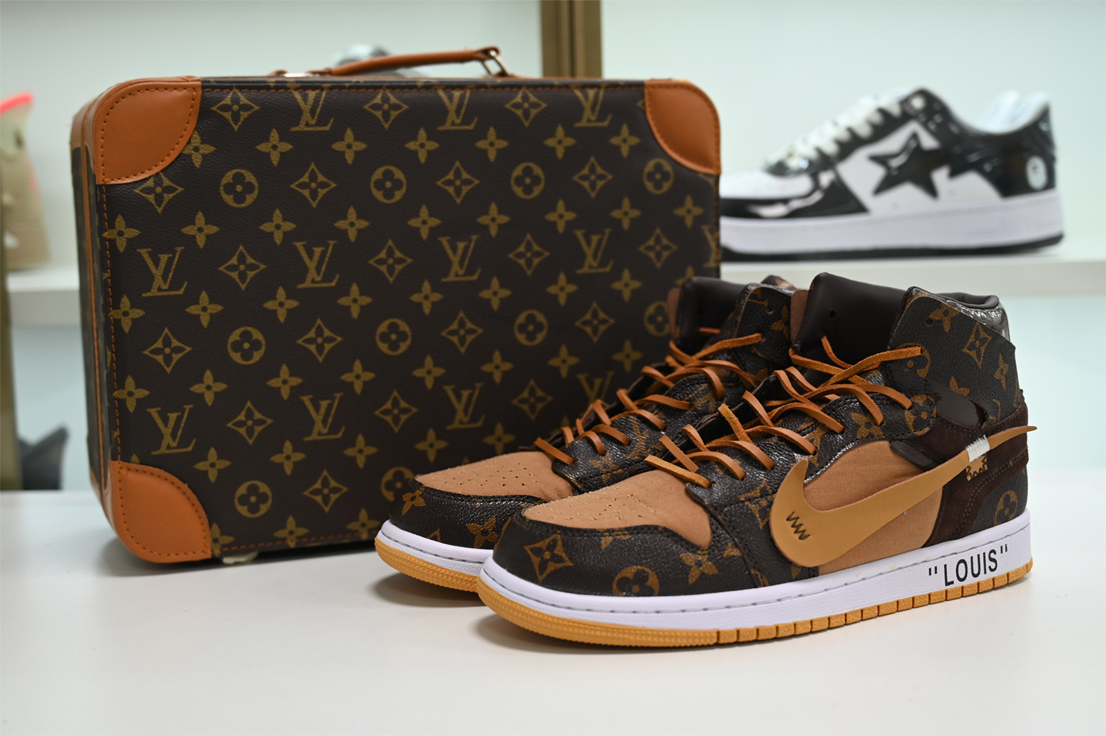Louis V x Off-White x Air Jordan 1 Customs MENS AQ0818-158