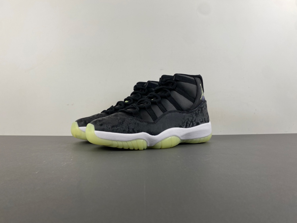 Jordan 11 Retro Black Barely Volt (GS) - IB1378-001