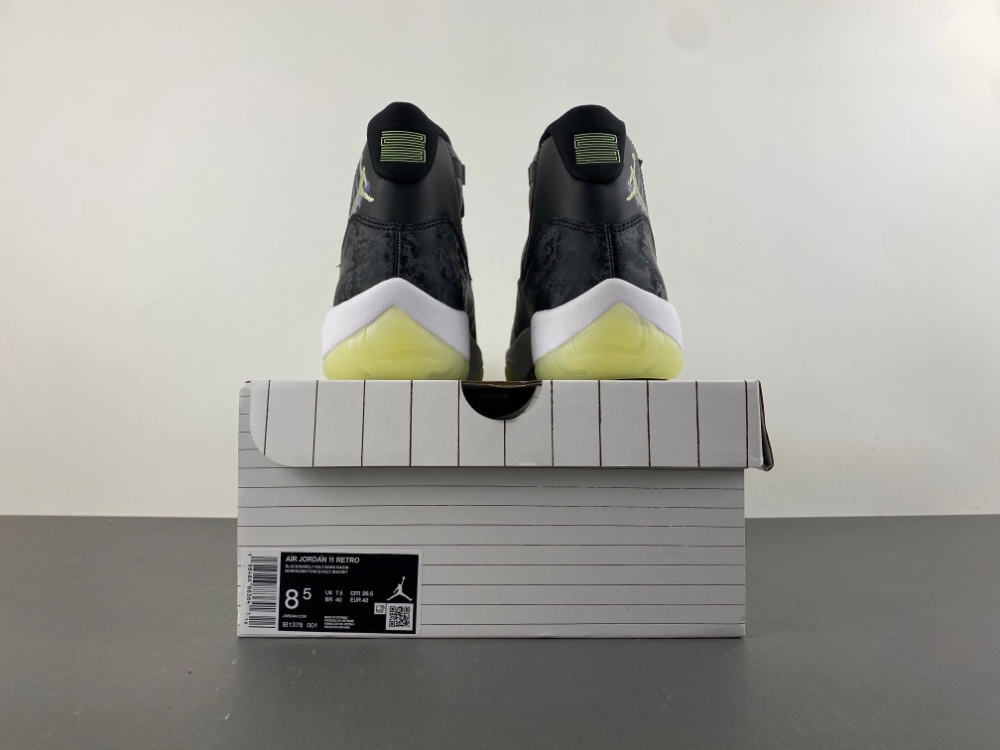 Jordan 11 Retro Black Barely Volt (GS) - IB1378-001