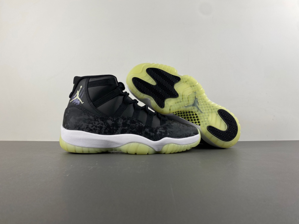 Jordan 11 Retro Black Barely Volt (GS) - IB1378-001